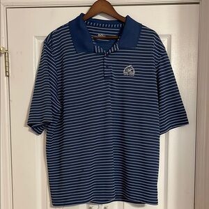Under Armour Navy Striped Bulle Rock Golf Shirt XXL